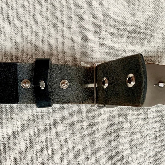 HARLEY-DAVIDSON Flame Tooled Black Leather Belt & Belt Buckle Size 36 - Picture 11 of 16